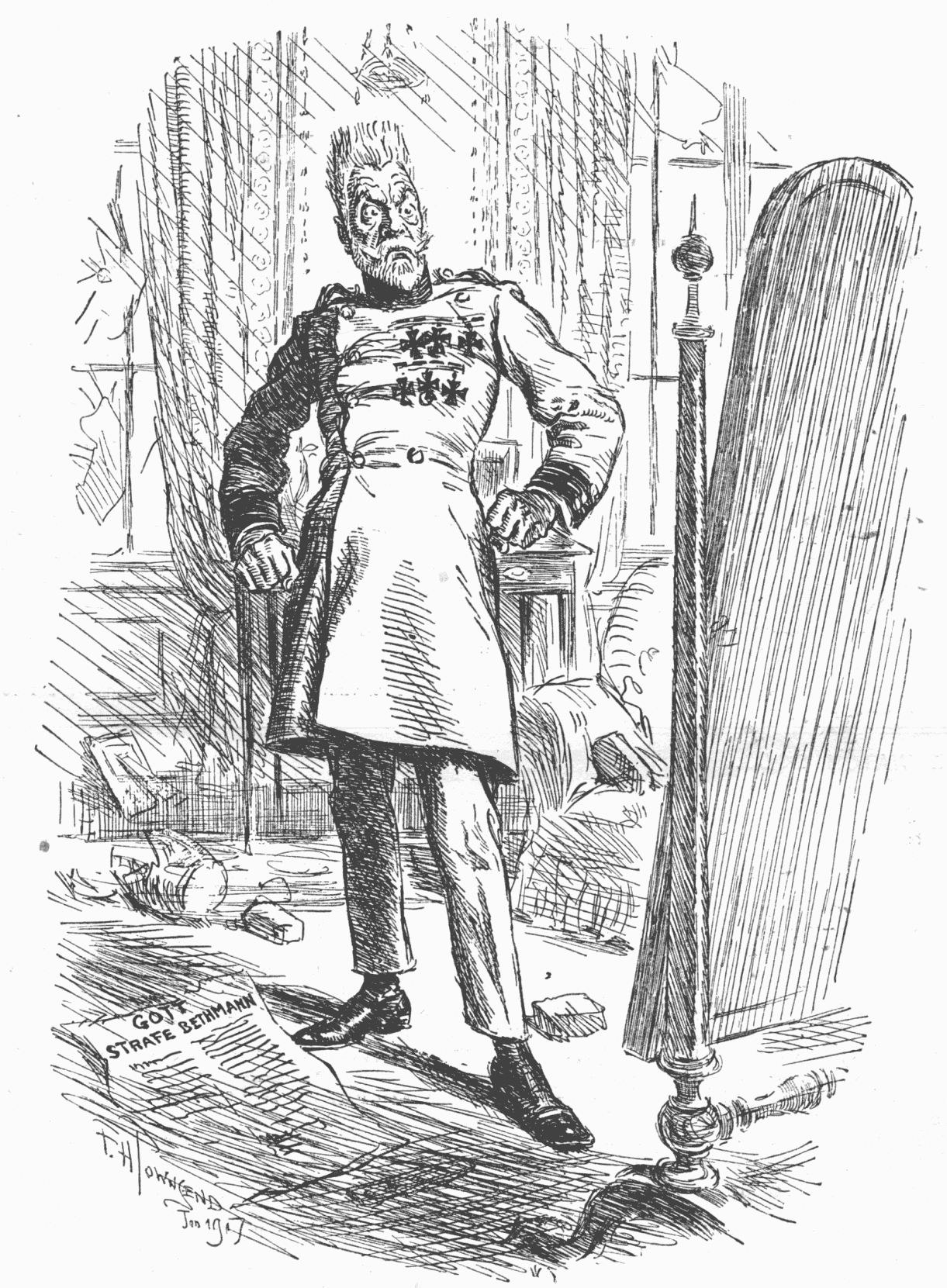 Chancellor Bethmann-Hollweg, offended.