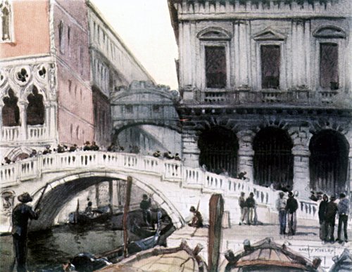 THE PONTE OF PAGLIA AND THE BRIDGE OF SIGHS, WITH A
CORNER OF THE DOGES' PALACE AND THE PRISON