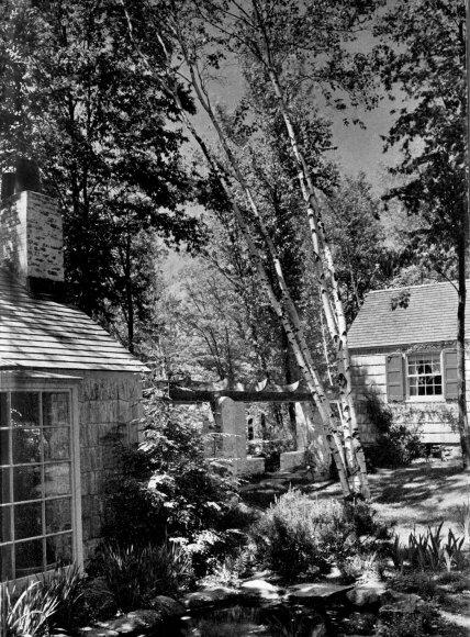 SKILLFUL PLANTING OF TREES, SHRUBS, AND FLOWERS MAKE
THE SETTING

Photo by Samuel H. Gottscho. Robertson Ward, architect