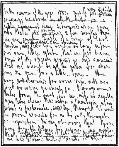 FACSIMILE OF THE FIRST PAGE OF WILD WALES

From the original Manuscript in the possession of the Author of 'George
Borrow and his Circle.'