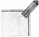 FIG. 26. SEWING ON
TAPE-LOOPS TO THE CORNER.