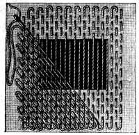 FIG. 42.
DIAGONAL LINEN DARNING.