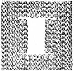 FIG. 370. DISENGAGING THE LOOPS
FOR DARNING.
