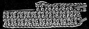 FIG. 440.
CROCHET WITH SOUTACHE OR LACET (BRAID).