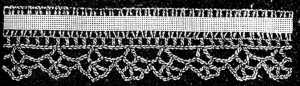 FIG. 460.
LACE MADE ON POINT LACE BRAID.