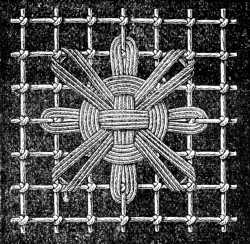 FIG. 645.
STAR FORMED OF LOOSE THREADS.
FINISHED.