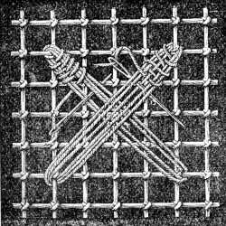 FIG. 646.
LEAVES WORKED IN DARNING STITCH.
BEGUN.