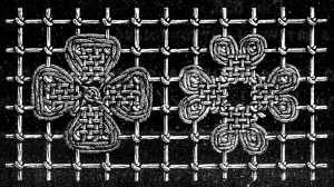 FIG. 659.
LINEN STITCH SET WITH DARNING STITCH.