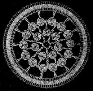 FIG. 766. FILLING IN ROUND SPACES.
THE TWO CIRCLES OF WHEELS FINISHED.