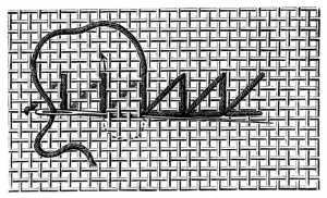 FIG. 858. TRIANGULAR TURKISH STITCH
WORKED HORIZONTALLY.
FIRST JOURNEY BACK.