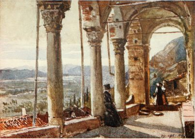 MISTRA, NEAR SPARTA

The eastern portico of the Pantanassa Church, with view over the valley
of the Eurotas.