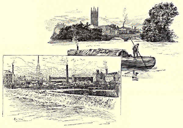 DERBY, FROM THE LONG BRIDGE. / DERBY, FROM ST. MARY&rsquo;S BRIDGE.