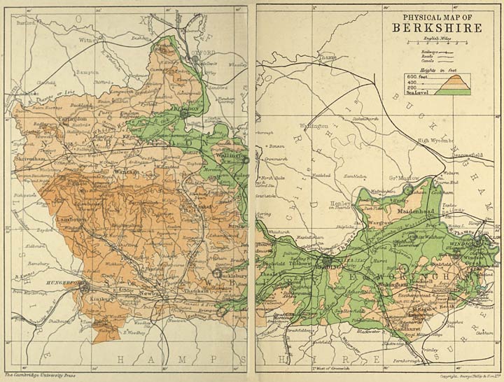 PHYSICAL MAP OF BERKSHIRE