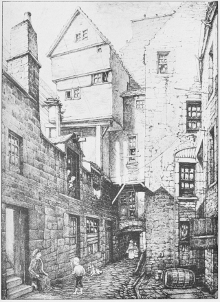 Foot of Brodie’s Close, Cowgate.

(From a Drawing by Bruce J. Home.)