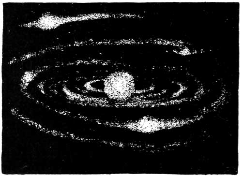 THE SUN AND PLANETS FORMING OUT OF STAR-MIST.