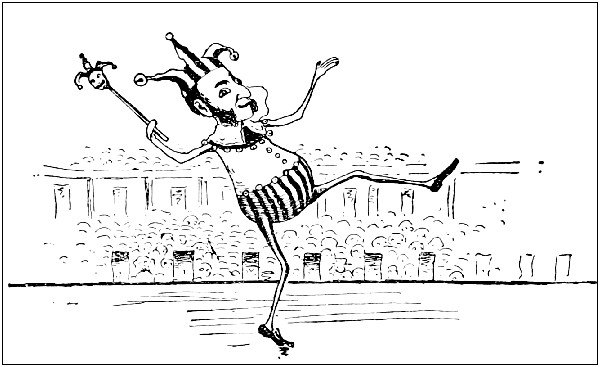 Illustration: THE BAMBOOZLE, ADVANCED WITH A HOP, A SKIP
AND A JUMP.