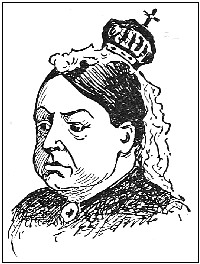 Illustration: A FAT AND FUZZY OLD LADY SUCKER, QUEEN FLEA OF KYHIDOM.