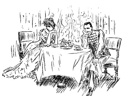 As Léontine and her husband sat opposite
each other—each felt like a
criminal