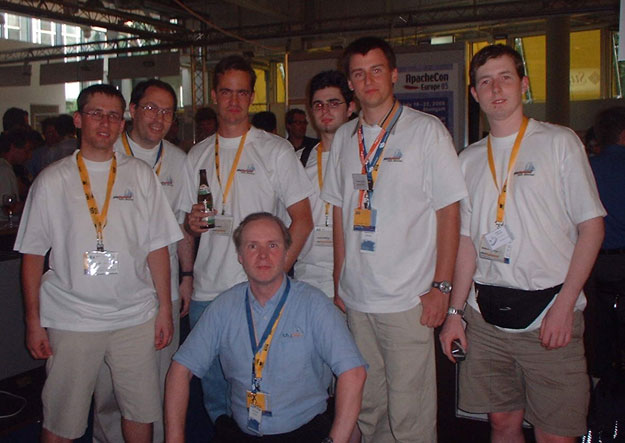 phpMyAdmin team with Monty at LinuxTag 2005