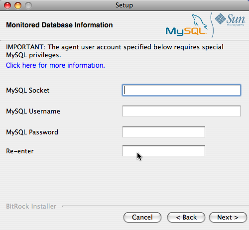 MySQL Enterprise Monitor: Mac OS X
                  での Agent のインストール:
                  監視対象データベースの情報