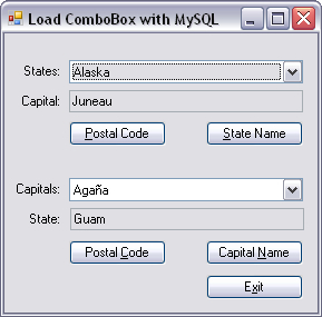 Load Combo box with MySQL